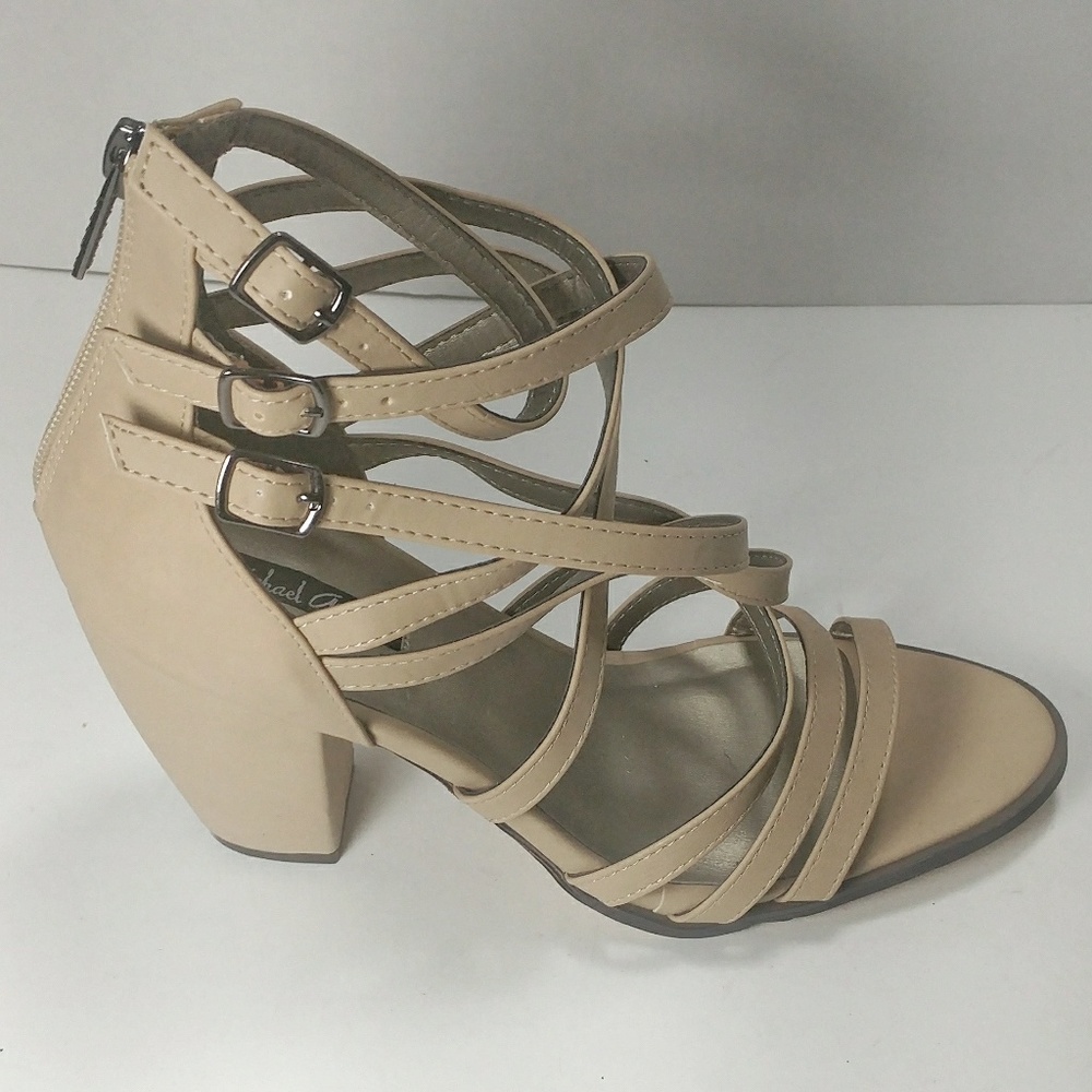 💞Michael Antonio Strappy Heels 7 Nude
